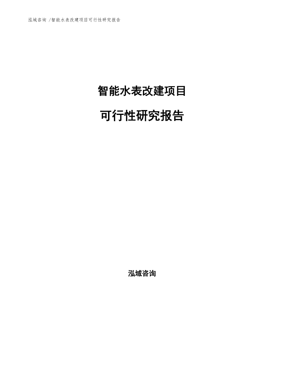 智能水表改建項(xiàng)目可行性研究報(bào)告參考模板